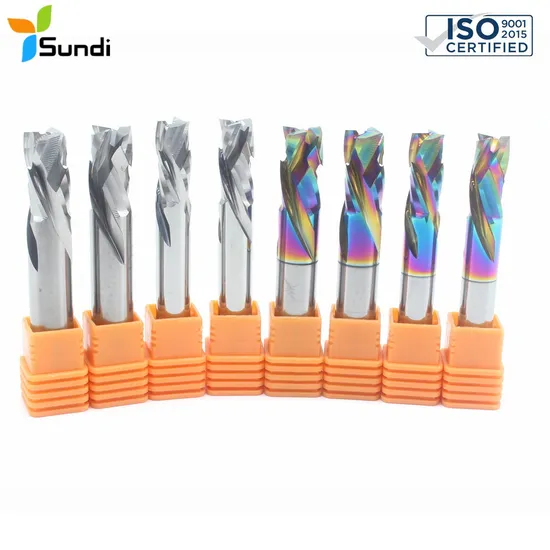 Sundi Manufacturer Solid Carbide Spiral 3 Flute CNC Machine Compression Coating Spiral Wood Router Bit for Wood MDF HDF Drilling
